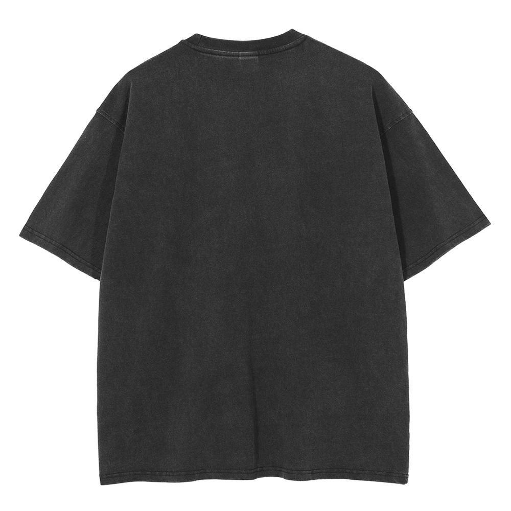 Streetwear Letters Graphic Black T-Shirt Cotton Unisex Tops Tees Summer Short Sleeves T Shirt