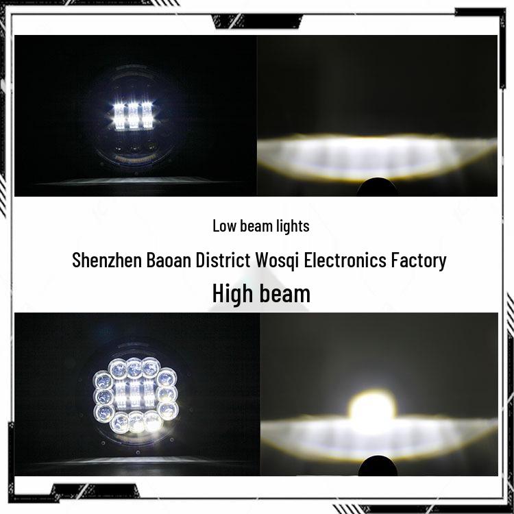 7-inch 90W LED Headlight with White/Yellow DRL for Harley & Wrangler