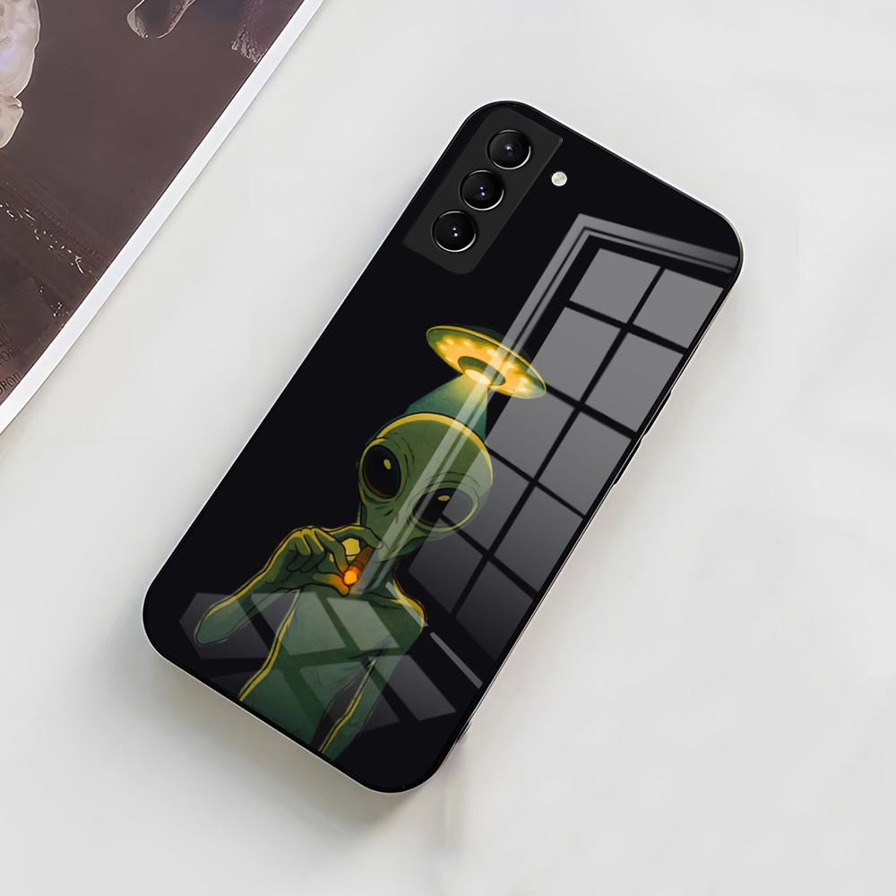 Funny Space UFO Alien Thing Phone Case For Samsung A56 A36 A26 A16 A15 A25 A35 A55 A14 A34 A24 A54 Glass Case