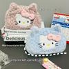 Cute Cartoon Colorful Plush Hello Kitty Pencil Case Kawaii Large Capacity Stationery Pencil Pouch Multi-Functional Storage Bag