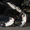 Stivali da moto unisex di grandi dimensioni in vera pelle antiscivolo anticollisione scarpe sportive da ciclismo all'aperto stivali da moto da donna