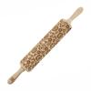 Moodforwood Wooden Rolling Pin, Engraved, 43 Cm with Handles, Ideal for Baking - Polish Folk Pattern