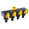 4-Way Water Splitters 1" To 3/4" To 1/2" Thread European Standard Female Thread Water Faucet Watering Connector Fittings Valve