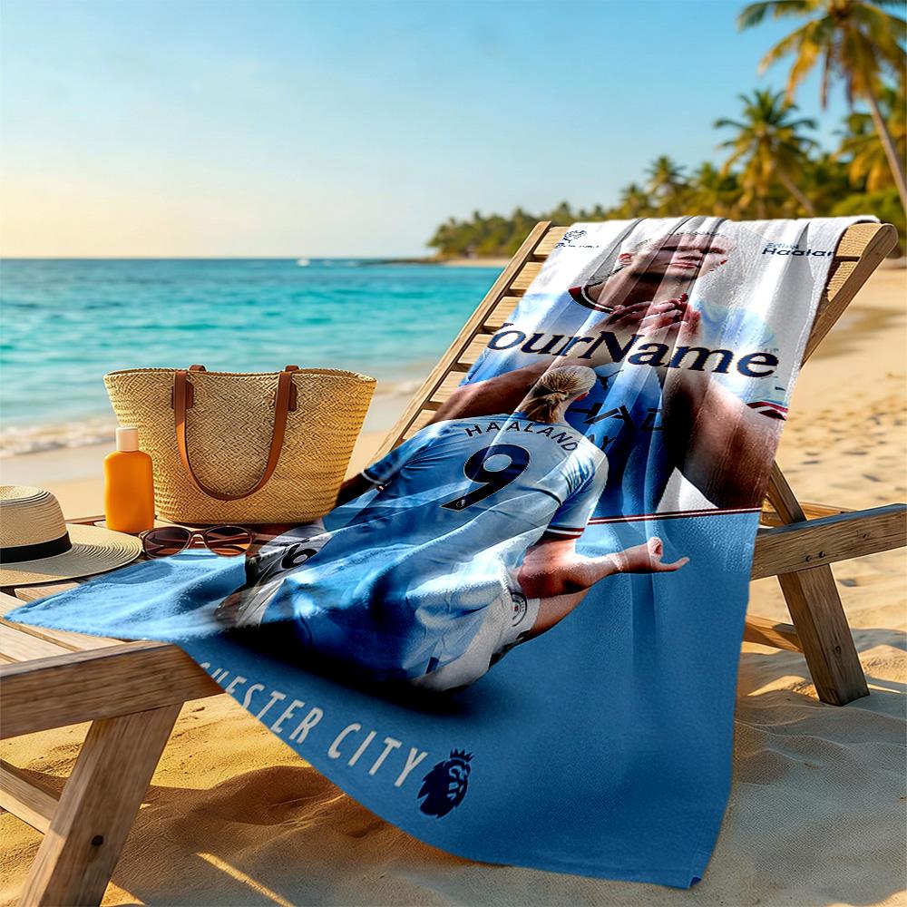 Haaland Customize Text Beach Towel Super Soft & Absorbent Portable for SwimmingBeachCamping Travel Beach AccessoriesGym