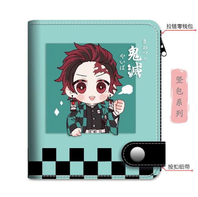 Japan cartoon comics Demon Slayer Stylish Vertical Bag Card Holder Coin Purse 0027