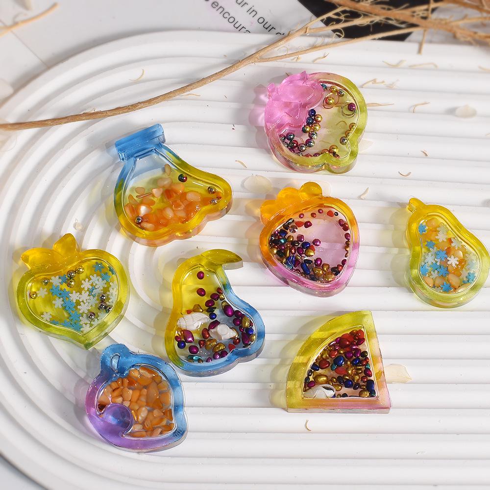 DIY Epoxy Crystal Fruit Series Pendant Mold: Strawberry, Cabbage, Pear, Watermelon, Banana, Peach, Persimmon.