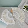 Elegant Lace Fan White Wedding Hand Fan Retro Handheld Fan  for Women