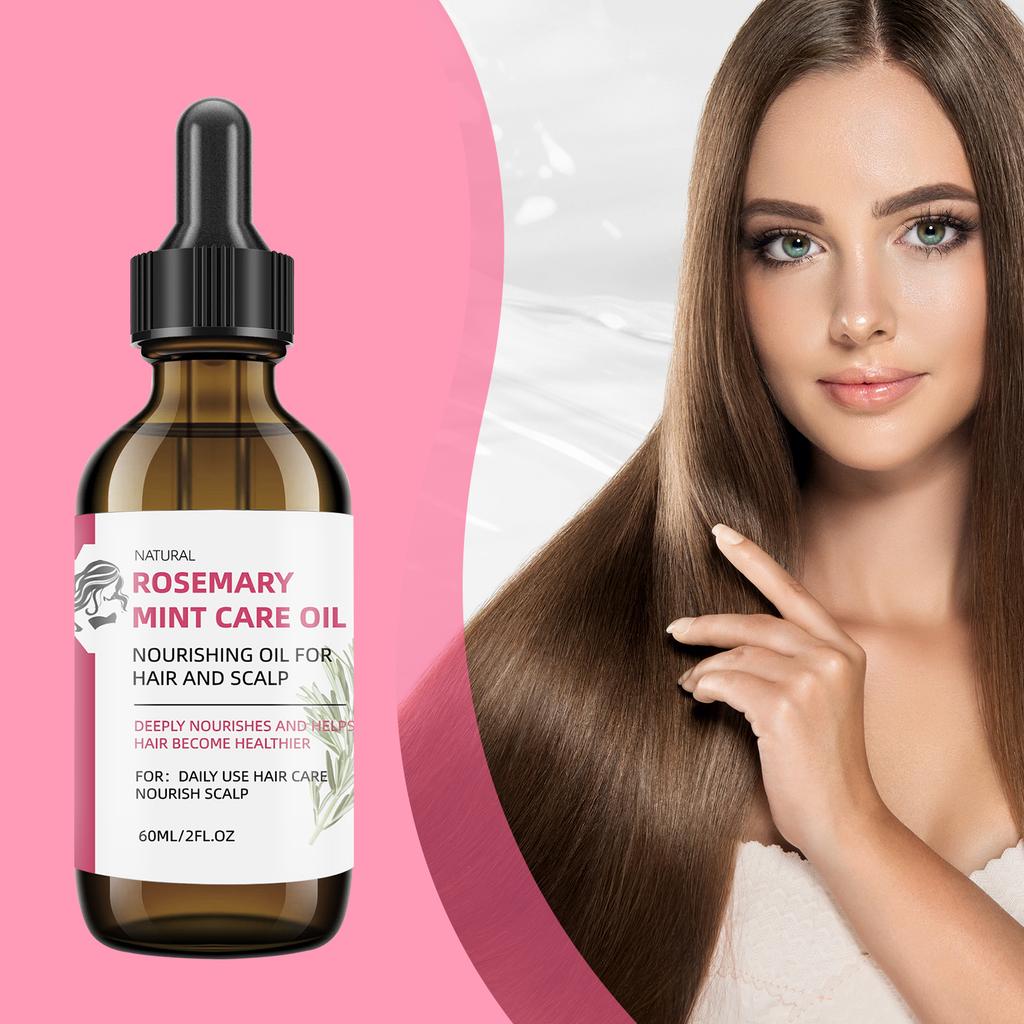 Peppermint & Rosemary Hair Care Oil 60ml – Refreshing & Nourishing Scalp Treatment with Dropper