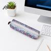 Dot Pencil Pouch Floral Canvas Case, Vintage Polka Pen Pouch, Texture Bag Large Capacity Stationery for Students, Office School Supplies Fabric