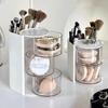 1Pcs Cosmetic Organizer Bathroom Makeup Cushion Organizer   Beauty Egg Storage Display Case Rotating Compartment Organizer