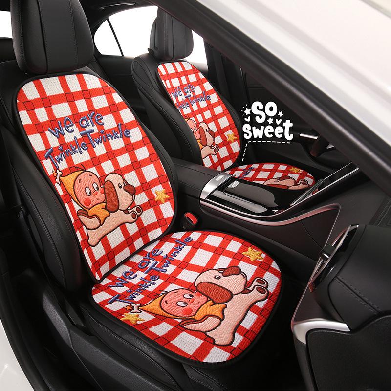 Cute Female Cartoon Car Seat Cushion for Xiaopeng MONA M03/P7/G6/G7/G3 - All Seasons