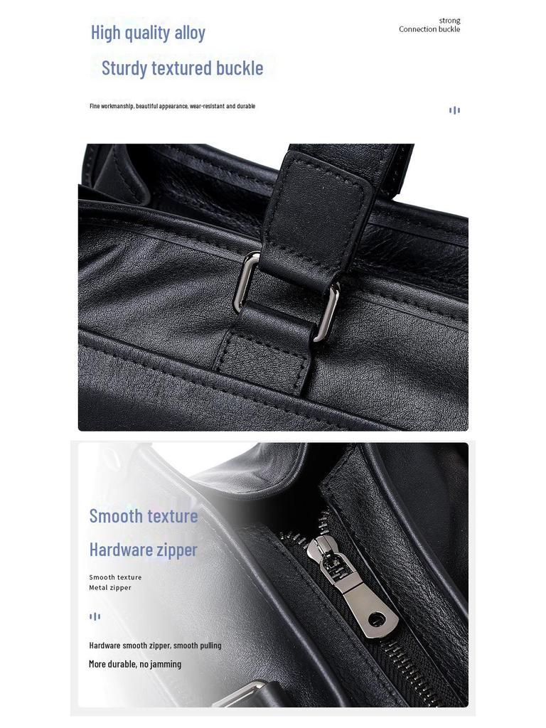 Große Business-Aktentasche und Tragetasche aus echtem Leder für Herren