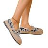 Chaussures d'été à enfiler pour femme, Espadrilles décontractées à bout rond style bohème en lin
