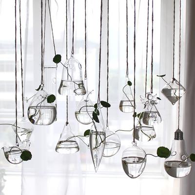 Home Planters Clear Glass Flower Plant Hanging Vase Ball Terrarium Container