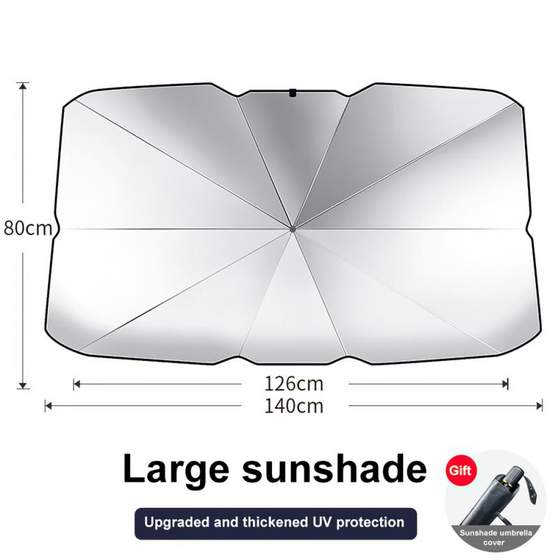 Car Sunshade Front Windshield Retractable Folding UV Protect Sunshade Umbrella Type Sun Protection Heat Insulation Car