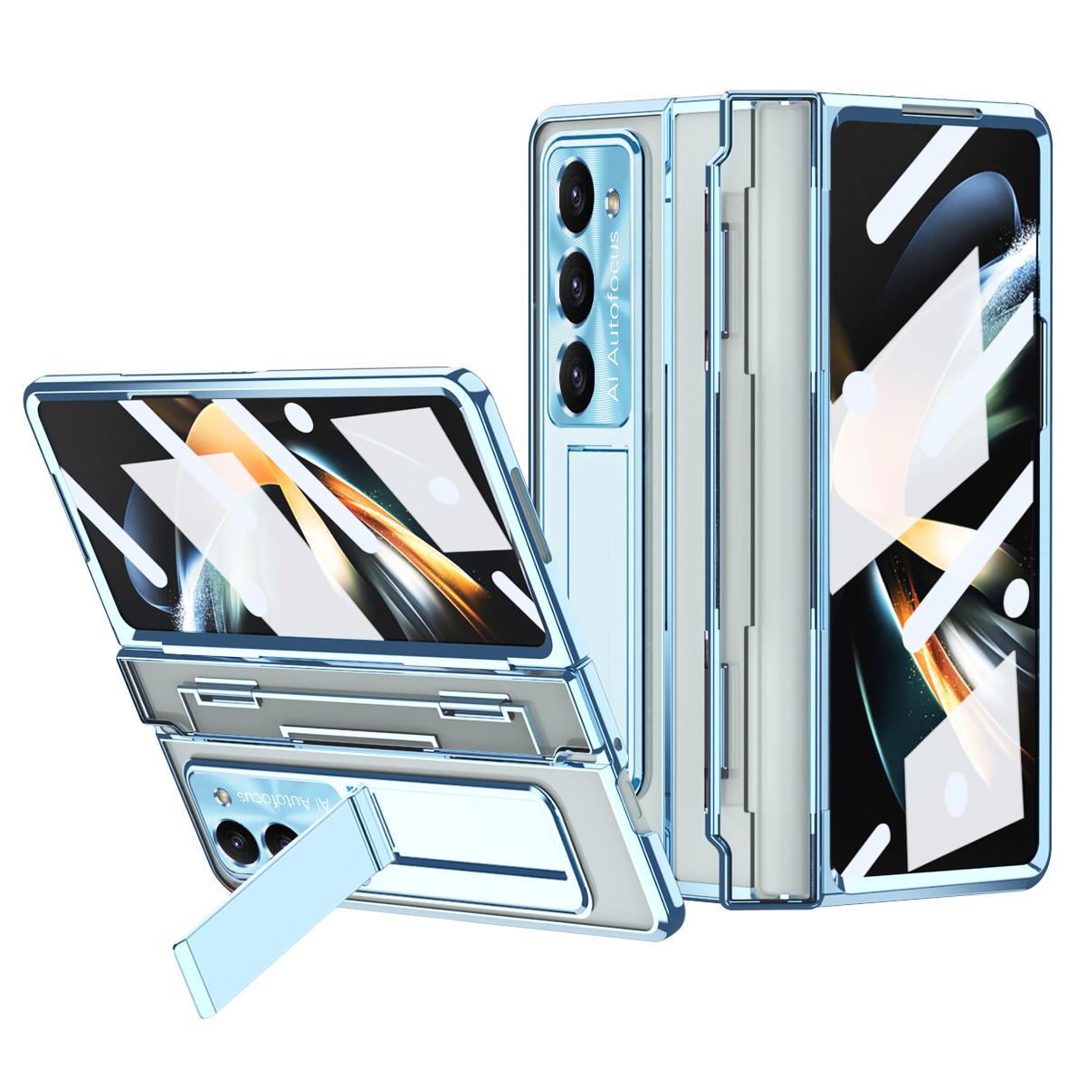 

For Samsung Galaxy Z Fold5 5G Kickstand PC Case Shockproof Folding Phone Cover Blue