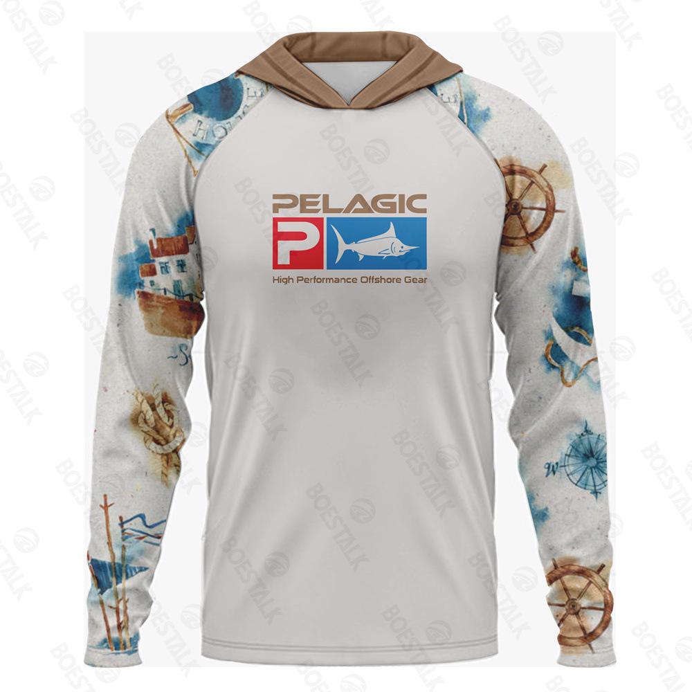 2024 New Long Sleeve Hooded Fishing Suit Lightweight Sunscreen UV Protection UPF 50 Luya Fishing Suit
