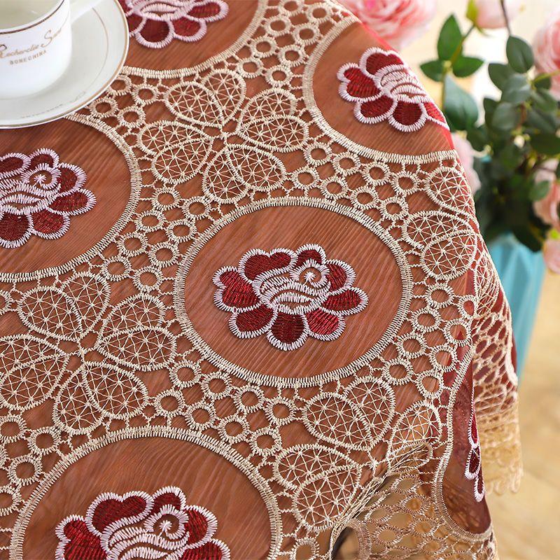 

Поліестерова Кругла Скатертина - Вишита Кульбаба з Мереживною Облямівкою, Покриття для Кухонної Їдальні, Домашній Декор, Святкова Вечірка, Весілля, Сад, Кемпінг 125*125cm