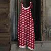 Women's Jumpsuit Christmas Print  Casual Loose Vintage Shoulder Strap Cotton Linen