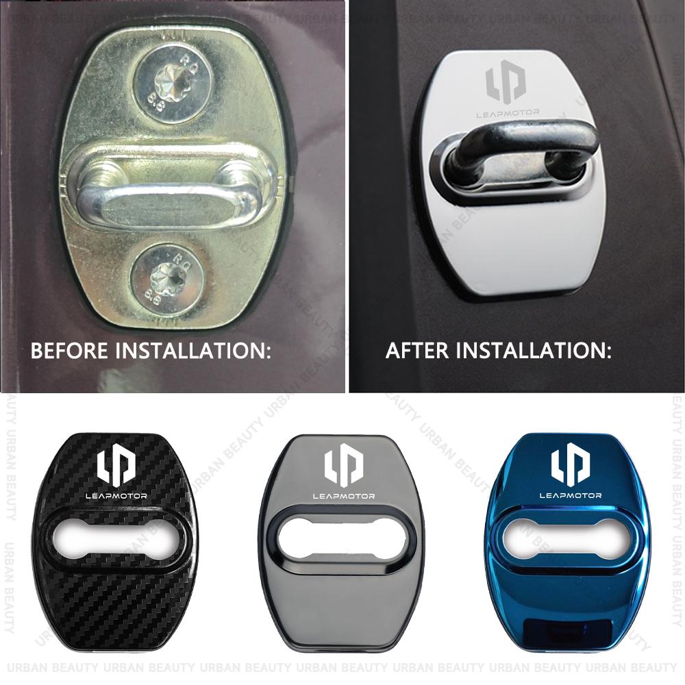 Car Door Lock Cover Auto Emblems Case for Leapmotor Leap Motor S01 C11 C01 C16 D19 A10 B10 B01 T03 B05 Car Styling Accessories