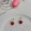 French light luxury bow earrings, elegant temperament pearl pendant ear hook, niche diamond-set high-end earrings for women
