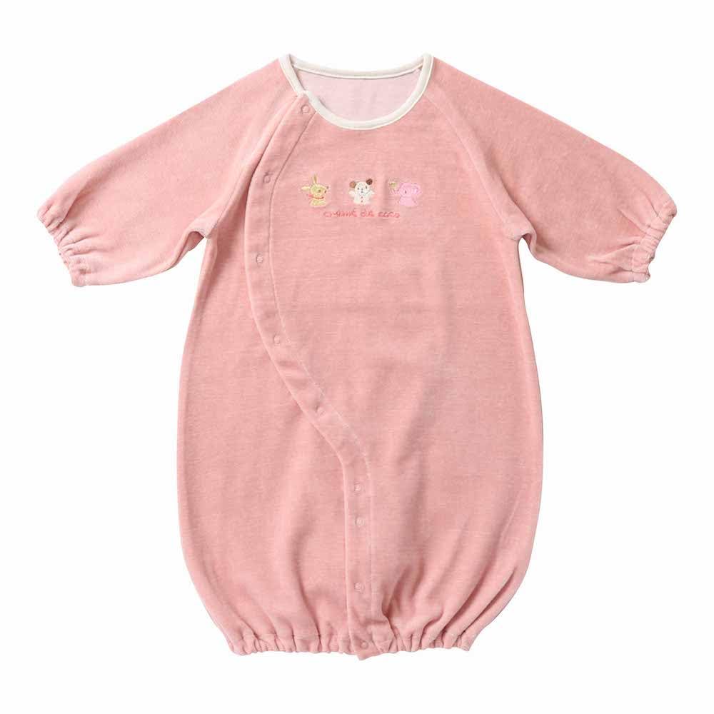 

Крем де Коко Вышивка Цыпленок Хлопковый Велюр На Кнопках Новорожденный Малыш Сделано в Японии Материал Медведь, Кролик, Слон, Двусторонний [Замена Ластовицы/2way] розовый