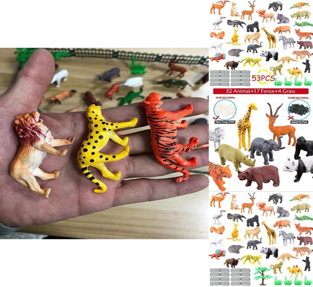 Animal Set 53 Pieces Of Wild Animals Ocean Insects Farm Dinosaurs Simulation Small Animal Models For Children Characters)