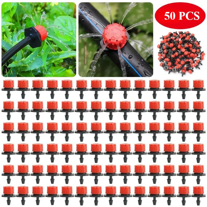 80Pcs Adjustable Irrigation Drippers 8 Hole Sprinklers Emitter Garden Micro Drip Irrigation System Balcony Yard Watering Nozzle