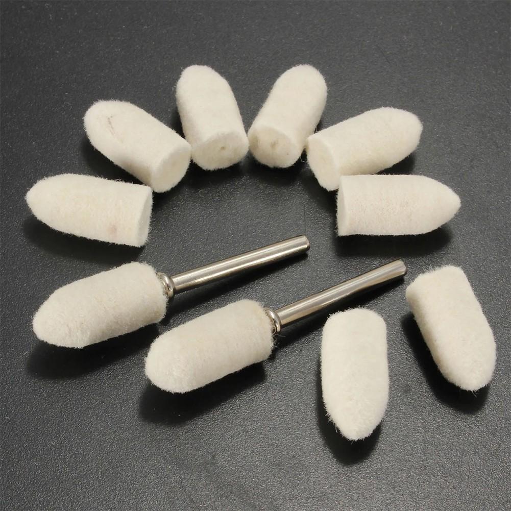 45Pcs Grinding Polishing Pad Accessories 20mm Wool Felt Polishing Buffing Wheel2Pcs 35mm Shanks For Rotary Tool