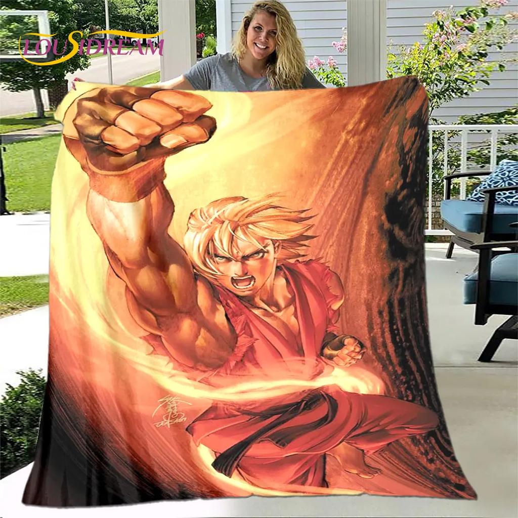 Street Fighter Retro Game  Gamer Soft Plush Blanket,Flannel Blanket Throw Blanket for Living Room Bedroom Bed Sofa Picnic Cover