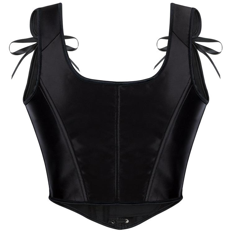 Womens Sexy Bustier Corset Top Eyelet Lace-up Floral Print Push Up Crop Tops Vintage Tank Top Party Clubwear Bodice