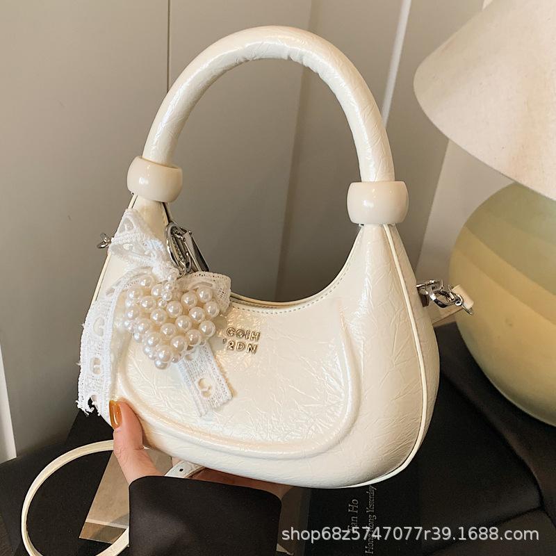 Premium Sense Niche Bag Women's 2025 New Spring and Summer Versatile Messenger Bag Exquisite Mini Small Bag Half-moon Bag