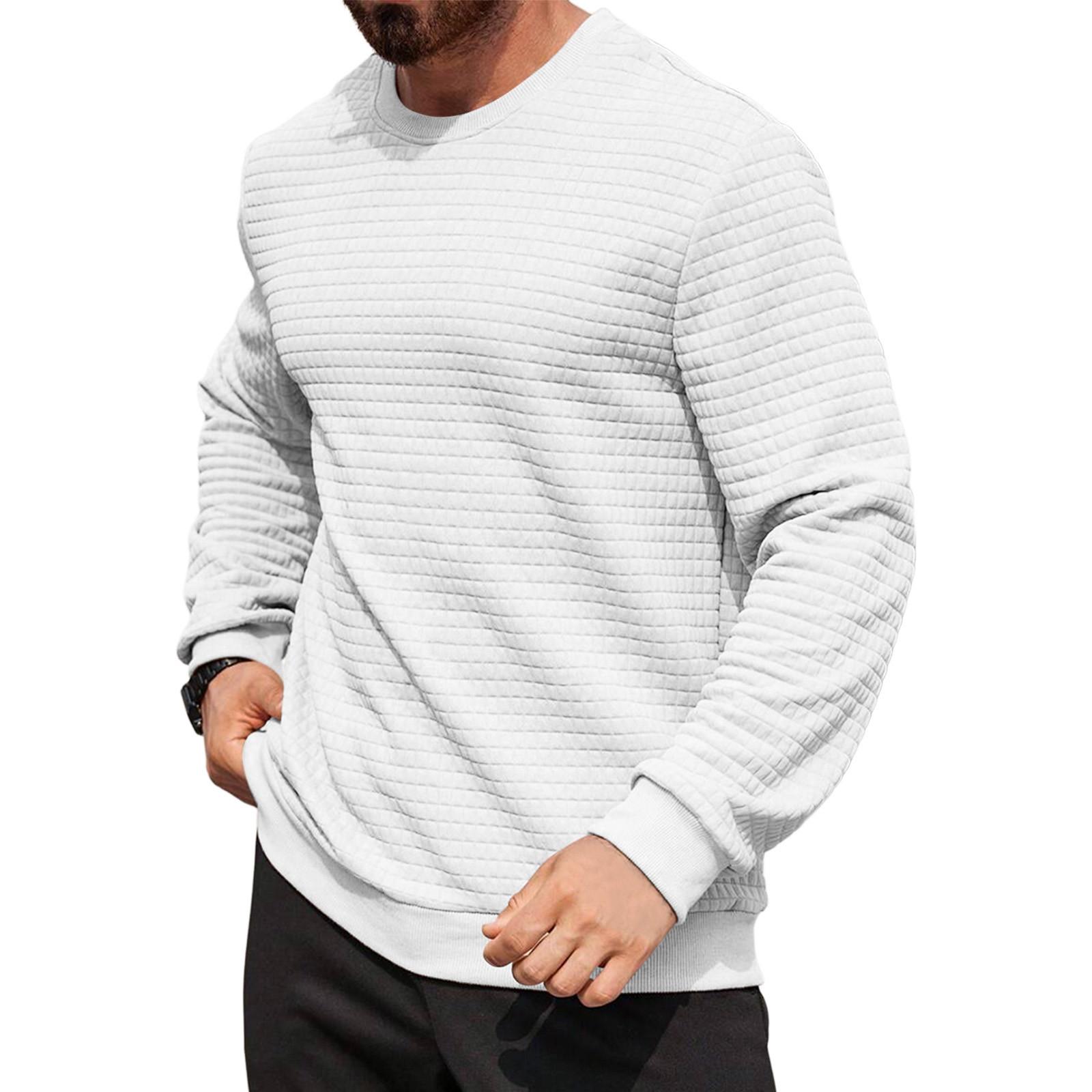 

Мужской повседневный свободный хлопковый свитер с круглым вырезом, пуловер XXL белый