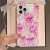 Pink Jellyfish Oceanic Clear Phone Case For iPhone 16 15 Pro Max Cases iPhone 14 13 12 11 XS XR 7 8 Plus 16e Airbag Sharks Cover