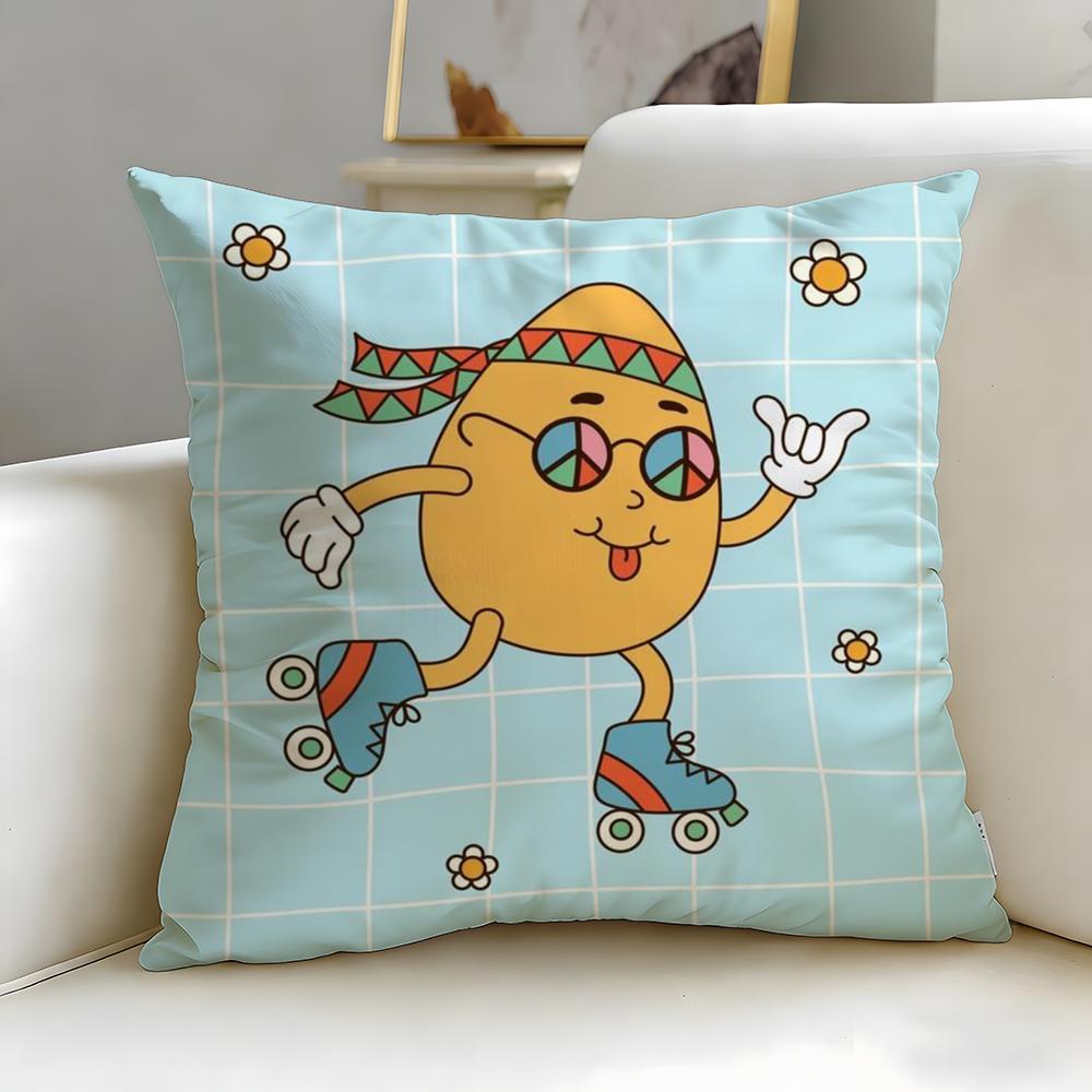 Classic Holiday Easter Day Cushion Cover Soft EasyWash Pillow Case Versatile for Couch Bed Travel and Office