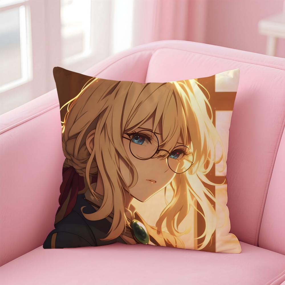 V-Violet E-Evergarden ANIME Cushion Cover Comfortable Reversible Pillow Cover Ideal for Car Sofa Bedroom & Beyond