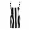 Sommer Sexy Frühling und Sommer Damen Retro Vertikal Gestreiftes Mini Charmantes Knopf Camisole Träger Sling Kleid