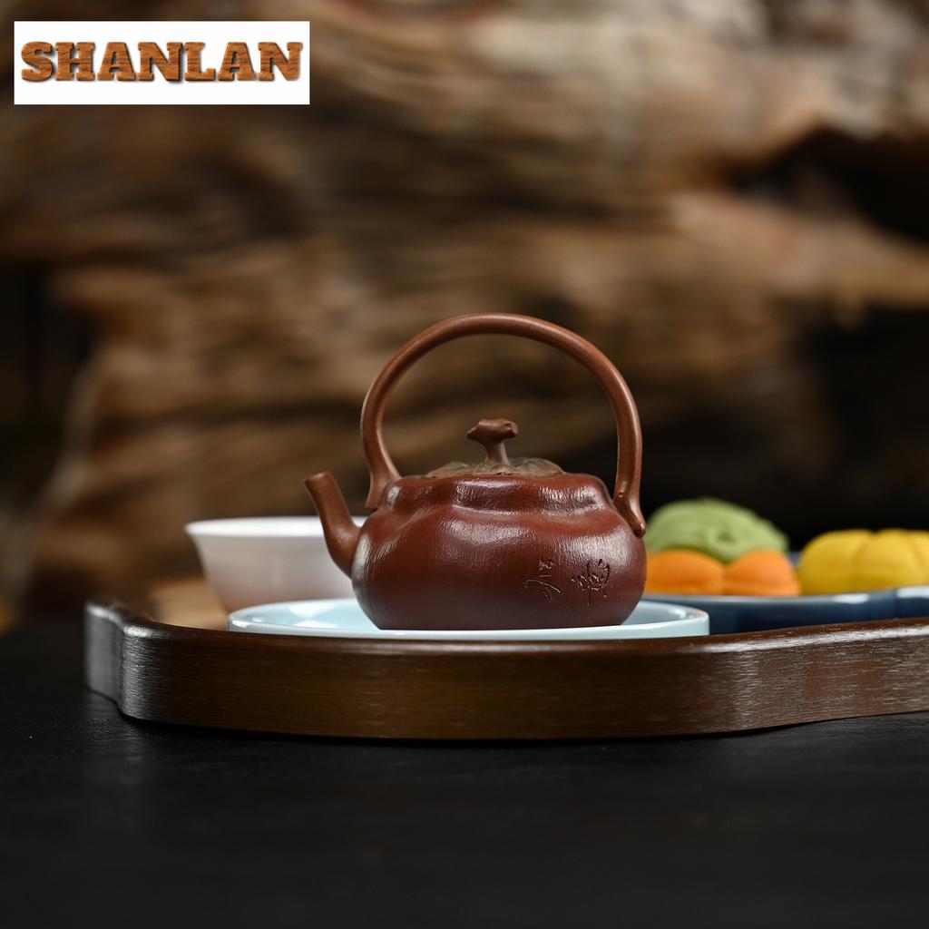 150ml Yixing Purple Clay Teapots Artists Handmade Persimmon Pot Raw Ore Section Powder Slurry Mud Kettle Zisha Chinesetea Set