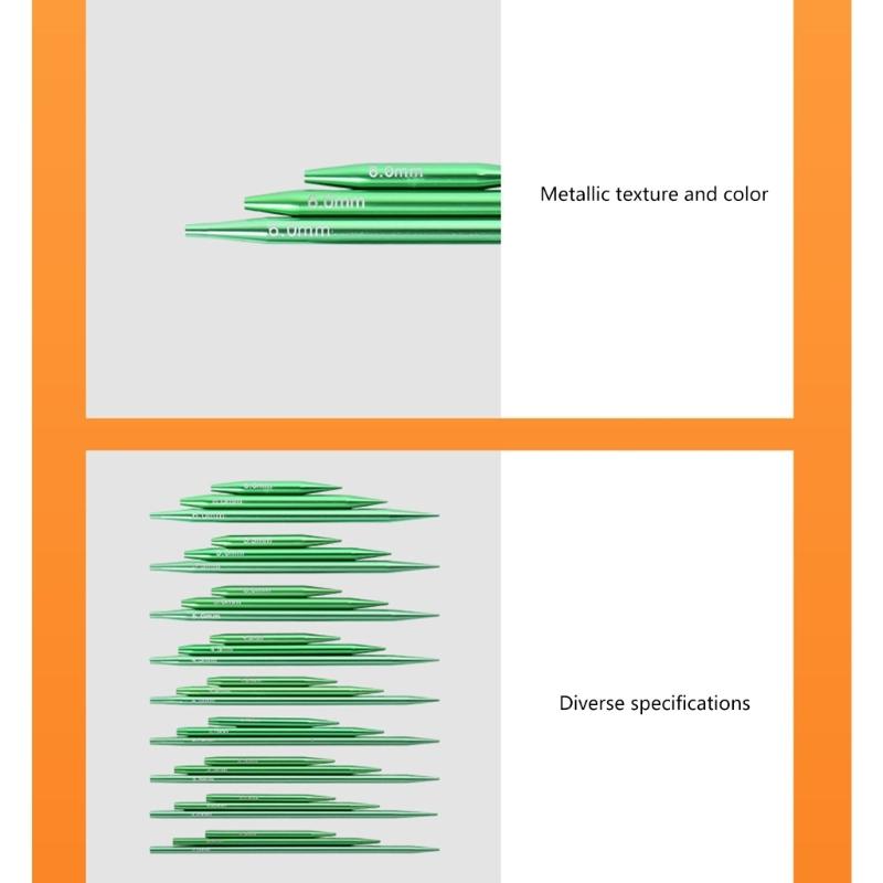 9Pairs Interchangeable Circular Knitting Needle with Crochet Hook for Weaving Craft Project Aluminum Sweater Needle Set