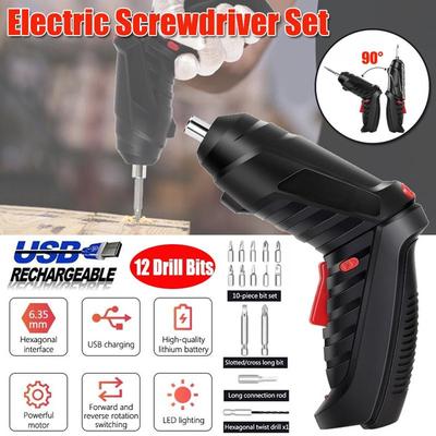 15 Teile/satz Tragbare Elektrische Schraubendreher Wiederaufladbare Elektrische Schraubendreher Mit Schlitz Phillips Schraube Bit Bohrer Power Tool Set