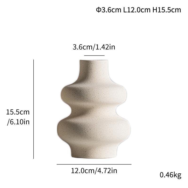 Modern Ceramic Vase Minimalist Matte Finish Unique Geometric Design Decorative Flower Pot for Home Office Airbnb Stylish Elegant