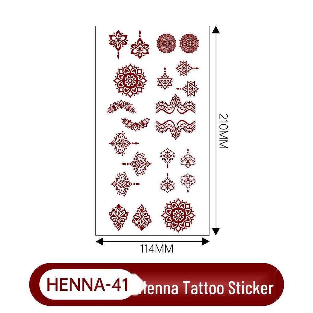 Lace Brown Waterproof Henna Flower Tattoo Stickers for Hands