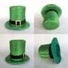StPatrick Day Green Hat & Bowtie Set Shamrock Hat Irish National Day Celebration Party Flat Top Hat Carnival Accessories