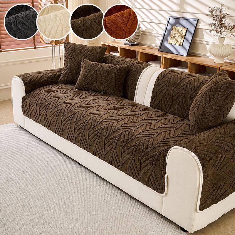 

1PC-Winter plush sofa cushion, thickened seat cushion, modern living room fabric sofa cover cloth 70*70cm коричневый