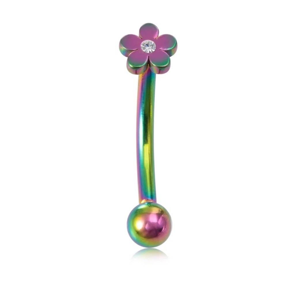 Star Curved Eyebrow Sticks Stainless Steel Punk Body Jewelry All-gender
