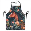 Floral Horse Apron With Beautiful Flowers And Leaves Design For Cooking Baking And Gardening