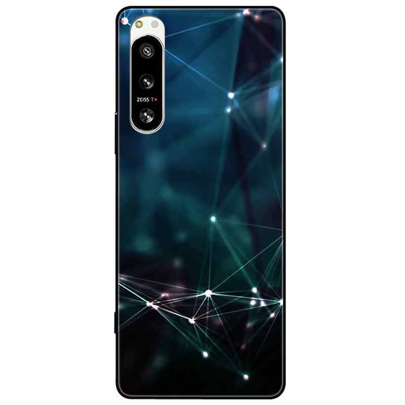 For Sony Xperia 5 IV / 10 IV Case 10IV Soft Black Silicone Forest Painted Phone Back Covers For Sony Xperia 1 IV Case TPU Coque