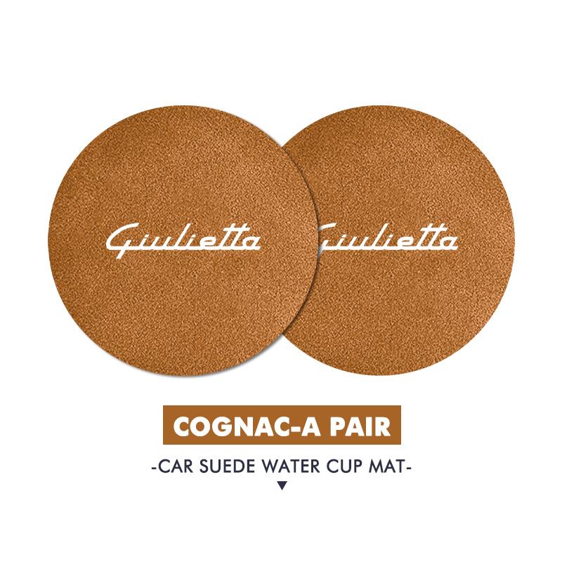 

For Alfa Romeo For Alfa Romeo 2PCS Car Logo Anti-Slip Water Cup Pad Drink Holder Mat Interior Accessories Giulietta 940 2010-201