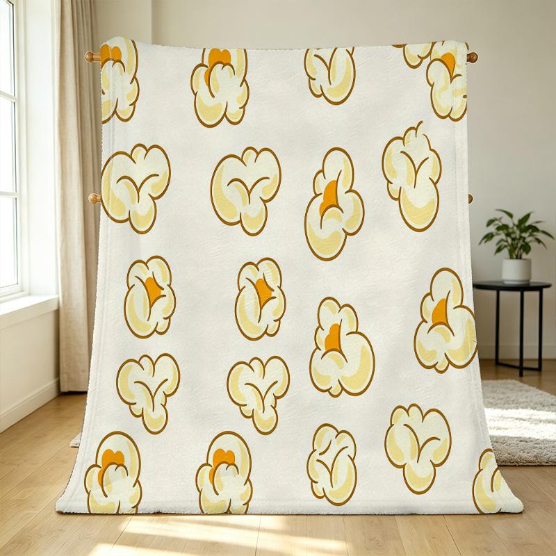 Lightweight Flannel Blanket,Popcorn Collection, Soft & Skin-friendly, Versatile Warm Throw for Home, Perfect for Christmas & Halloween