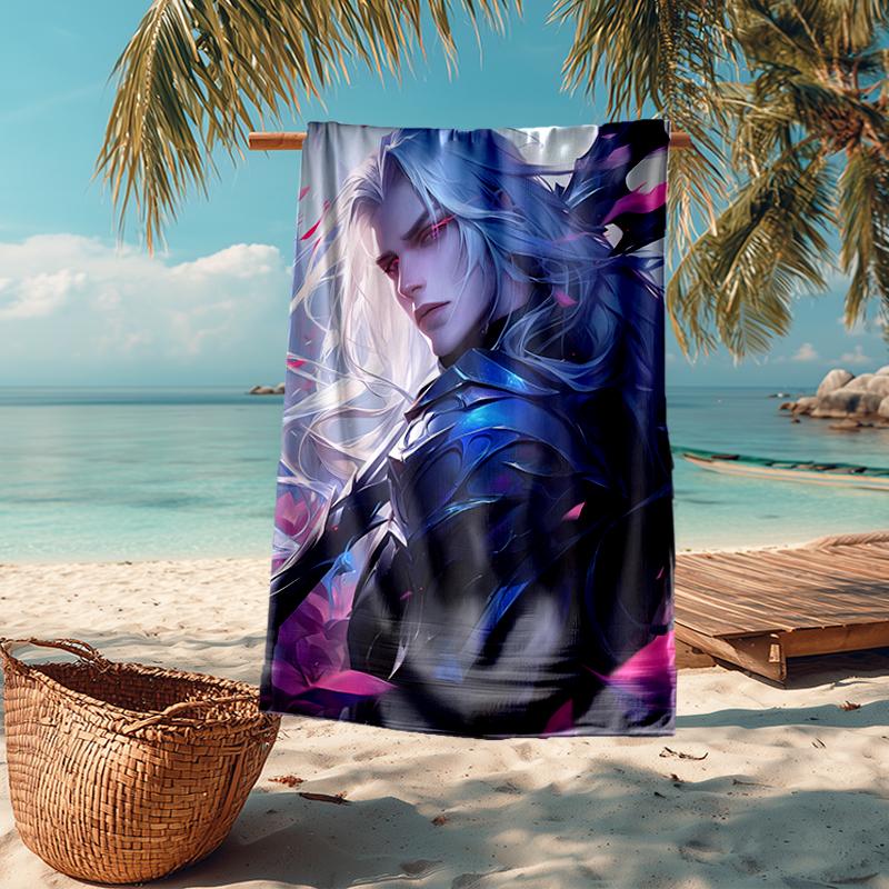 Ultra-Soft Beach Towel with League of Legends Theme,Ideal for Pool - Camping, Diving - Perfect Travel Essential, Vibrant Beach Towel.